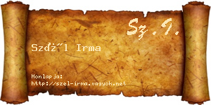 Szél Irma névjegykártya